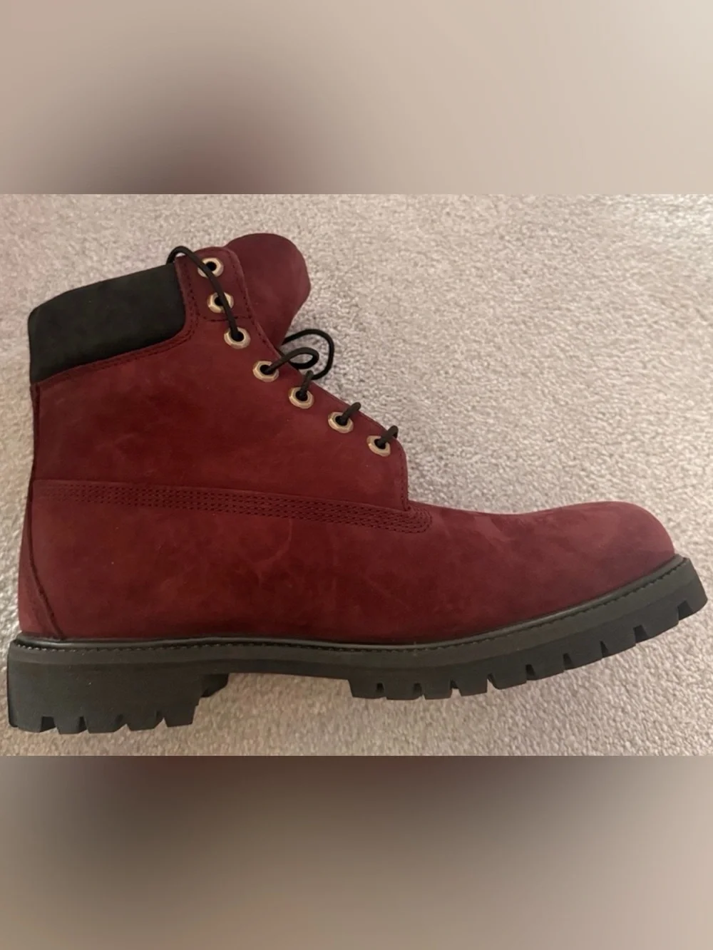 TIMBERLAND PREMIUM 6 IN WATERPROOF BOOT MEN’S - BURGUNDY NUBUCK C60 NWT